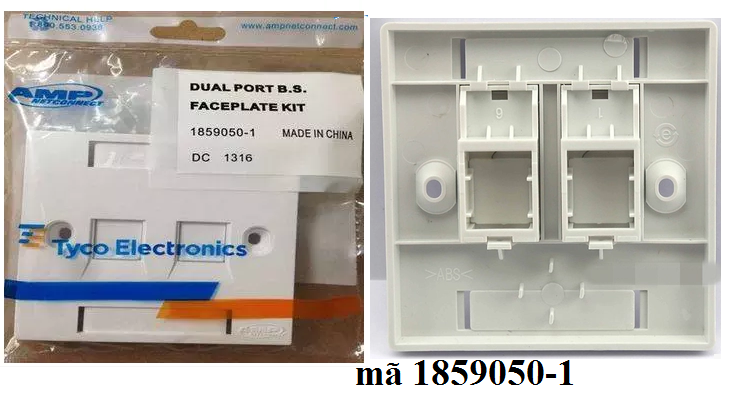 Mặt mạng AMP 2 cổng hình vuông chính hãng