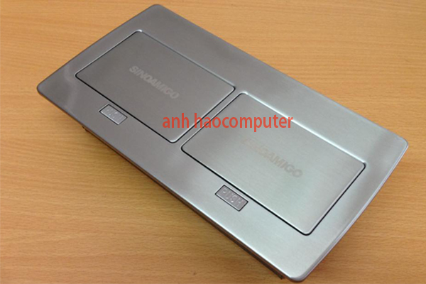 Ổ cắm âm sàn đôi SPU-52S bằng thép không gỉ chông nước IP44