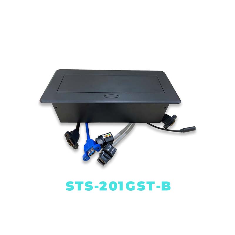 Hộp ổ điện âm bàn đa năng sinoamigo STS-201GST-B màu đen chính hãng