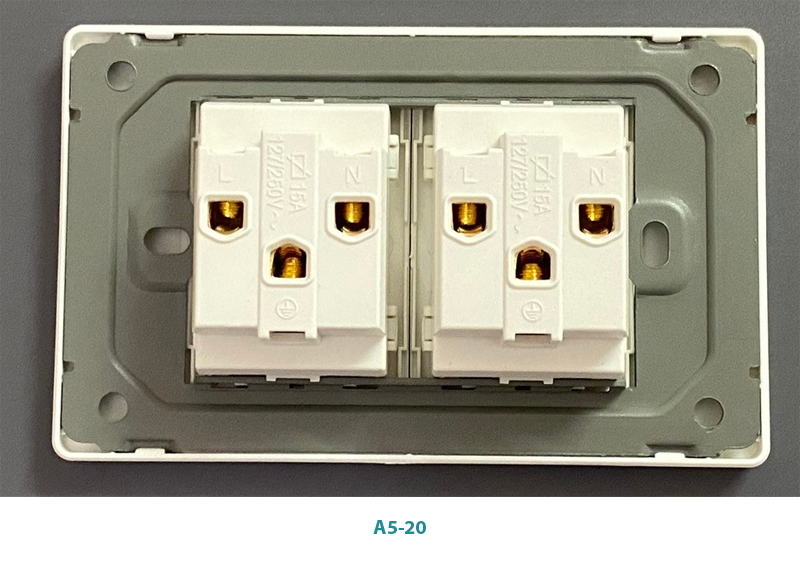 Bộ ổ điện âm sàn đôi 3 chấu đa năng novalink mã A5-20, 15A cao cấp