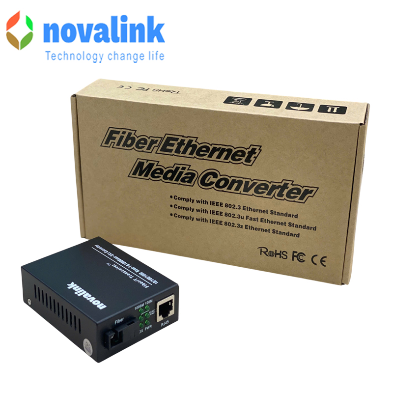 Bộ chuyển đổi Media converter quang 1 sợi SC-SM-1Gbbs Novalink mã NV-43101A-SM-25
