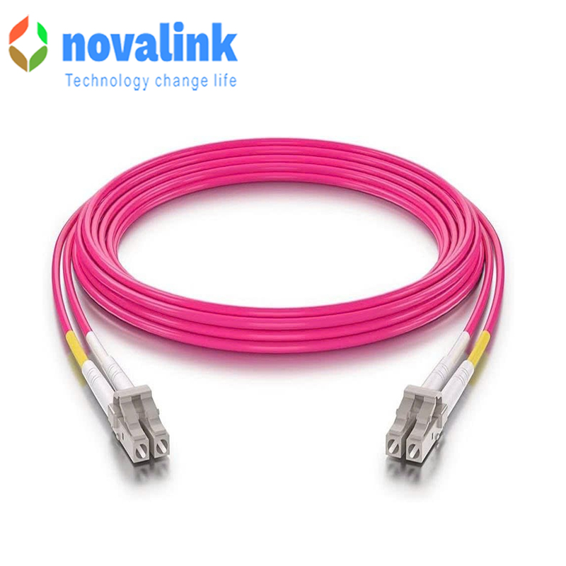 Dây nhảy quang Multi Mode LC-LC DX OM4 dài 10m novalink Mã NV-61205A tốc độ 10Gb chính hãng