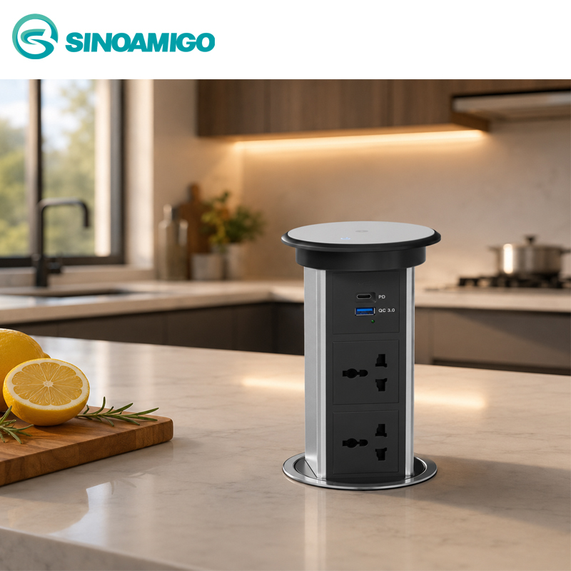 Ổ Cắm Điện &Acirc;m B&agrave;n Cảm Ứng Sinoamigo SMT-6S M&agrave;u Bạc: Đỉnh Cao C&ocirc;ng Nghệ Cho Kh&ocirc;ng Gian Hiện Đạ