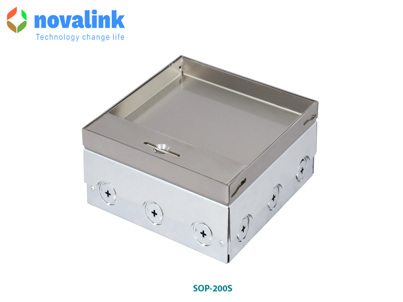 Hộp ổ điện âm sàn cao cấp novalink SOP-200S với 12 ổ cắm tùy chọn