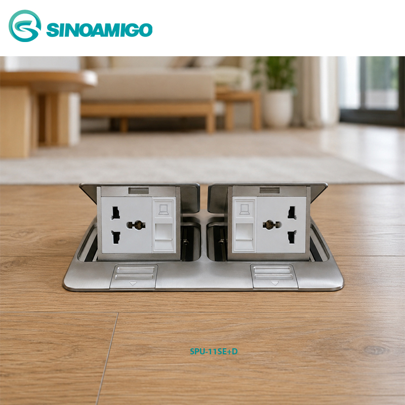 Hộp Ổ Điện &Acirc;m S&agrave;n Sinoamigo SPU-11SE+D - Giải Ph&aacute;p Cấp Nguồn &Acirc;m S&agrave;n Thẩm Mỹ Với Ổ Cắm T&ugrave;y Chọn