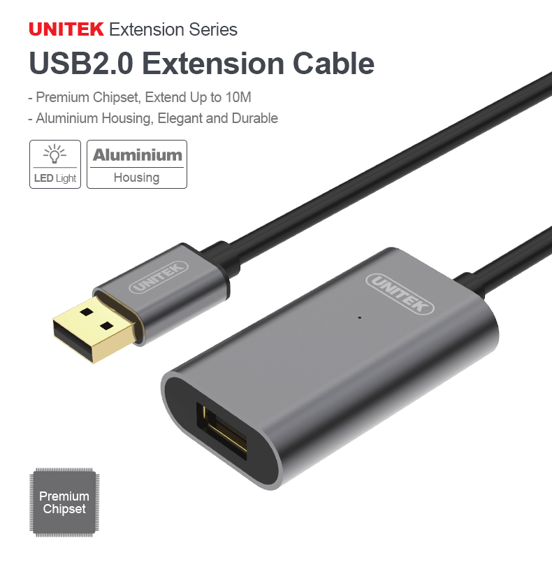 Cáp USB Nối Dài 2.0 (10m) ExtensionUnitek (Y - 260)