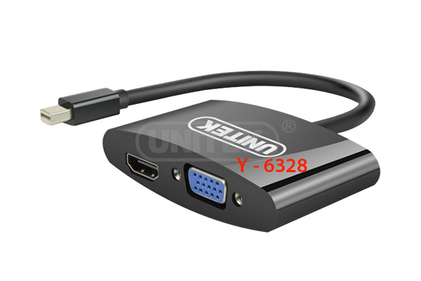 Cáp Mini Displayport -> VGA +HDMI Unitek (Y - 6328BK)