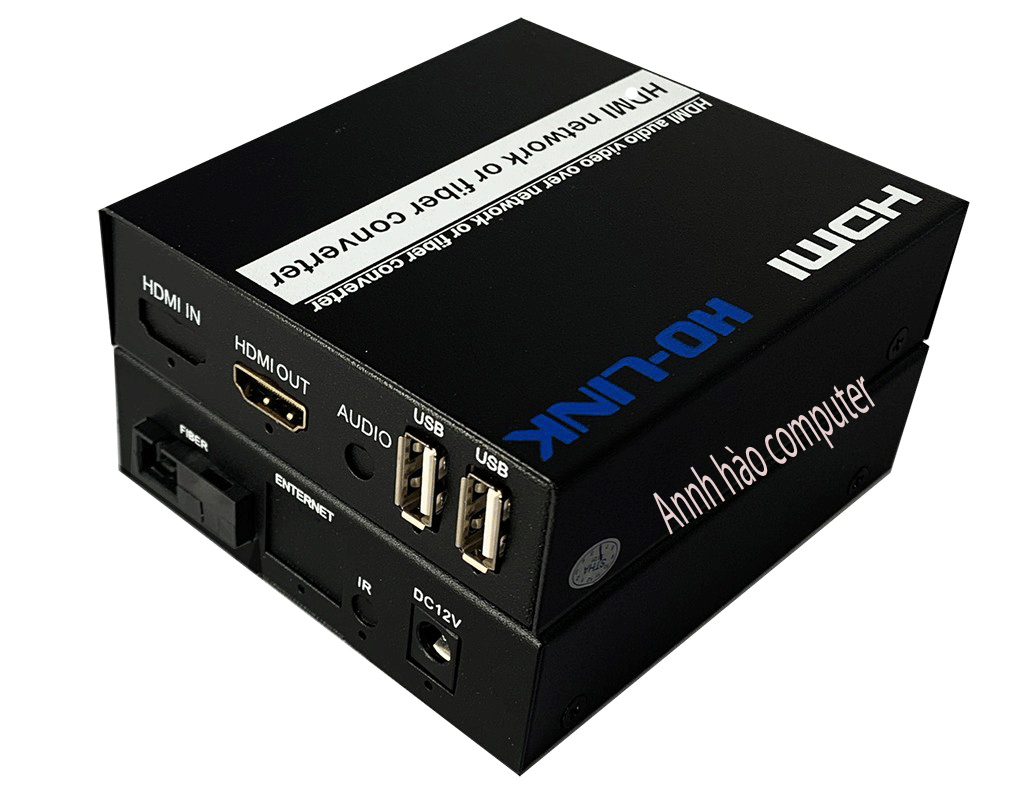 Bộ kéo dài HDMI qua cáp quang  20km có cổng USB  HL-HDMI-1USB-20TR