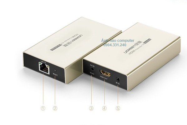 Bộ nhận HDMI extender 120m qua cáp mạng LAn  UG-40283 chính hãng ugreen