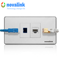 Bộ ổ cắm mạng cat6 + Quang SC/UPC  âm tường novalink NV-12016U+NV-21002SW chính hãng