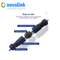 Đầu nối dây mạng cat6A ngoài trời , trong nhà novalink NV-WP601A hỗ trợ IP68 cao cấp