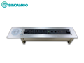 Hộp ổ cắm điện âm bàn cao cấp sinoamigo SMT-3 màu bạc mở nắp bằng điện