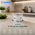 Hộp ổ điện âm bàn cao cấp novalink mã WTWF-W mở nắp cảm ứng và app thông qua wifi