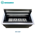 Hộp ổ điện âm bàn sinoamigo STS-7S/4F nắp lật 2 bên cao cấp mầu bạc chính hãng