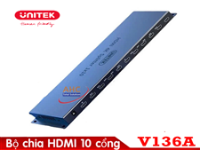 Bộ Chia HDMI UNITEK 1 ra 10, Hỗ trợ 4K sắc nét. Hệ thống trình chiếu đa điểm mã V136A