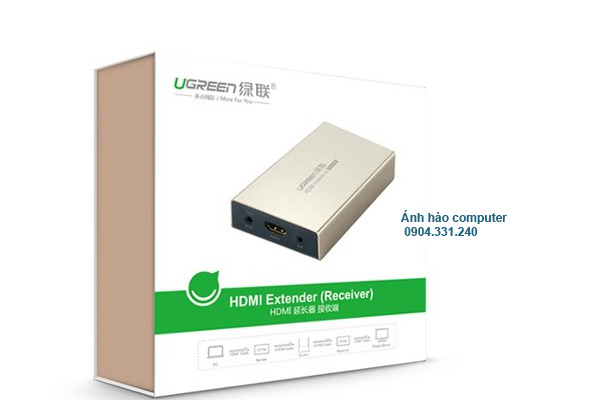 Bộ nhận HDMI extender 120m qua cáp mạng LAn  UG-40283 chính hãng ugreen