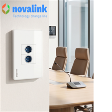 Bộ ổ cắm âm thanh audio to jack canon 3 chân loại 2 cổng mã NV-21002WS+ F24 hãng novalink