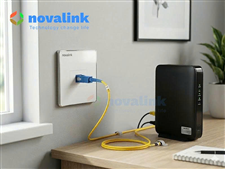 Bộ ổ cắm quang 1 cổng novalink chuẩn SC/UPC hoặc APC âm tường NV-22001+NV-12016U