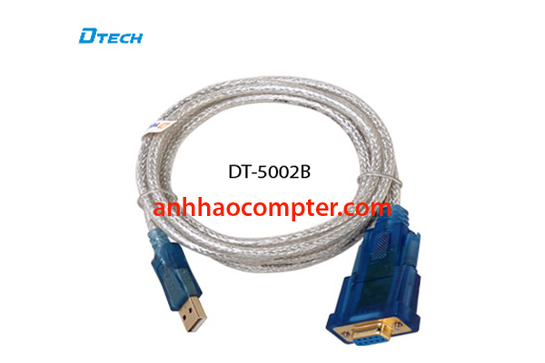 Cáp chuyển đổi USB 2.0 to  COm 9 chân âm  Dtech DT-5002B dài 1.8m chính hãng