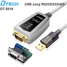 Cáp chuyển đổi USB to RS232/RS485 Dtech DT-5019 chính hãng