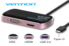 Cáp chuyển USB Type C to VGA/ HDMI/ USB 3.0 chính hãng vention