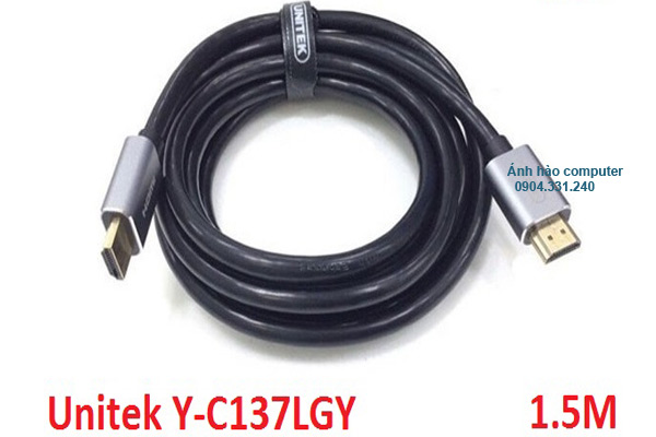 Cáp HDMI to HDMI 2.0 dài 1,5m , 4K chính hãng Unitek Y-C 137LGY