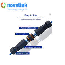 Đầu nối dây mạng cat6A ngoài trời , trong nhà novalink NV-WP601A hỗ trợ IP68 cao cấp