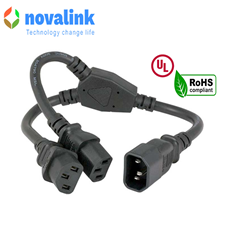 Dây chia nguồn C14 ra 2 đầu C13 dài 0.5m Novalink NV-52009A  chính hãng