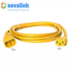 Dây nguồn C13 to C14 dài 1m màu vàng tiết diện 16AWG công xuất 13A  mã NV-52002Y chính hãng novalink