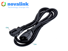 Dây nguồn C14 to C15 tiết diện 3*1.5mm dài 1.5m Novalink NV-51103A tiêu chuẩn chất lượng châu âu CE