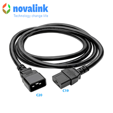 Dây nguồn C19 to C20 dài 1.5m lõi 2*2.08mm novalink NV-56010A chính hãng