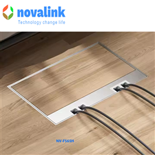 Hộp ổ cắm điện âm sàn novalink NV-FS6SH với 6 ổ cắm mầu bạc chất liệu thép không gỉ cao cấp