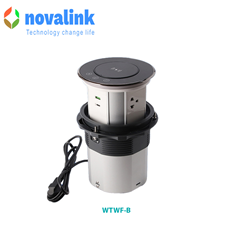 Hộp ổ điện âm bàn bếp, bàn đảo cao cấp novalink WTWF-B mở  nắp cảm ứng + wifi