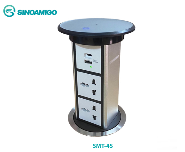 Hộp ổ điện âm bàn bếp, bàn đảo cao cấp sinoamigo SMT-4S màu trắng