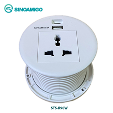 Ổ cắm điện+ sạc USB âm bàn cao cấp sinoamigo STS-R90-2W