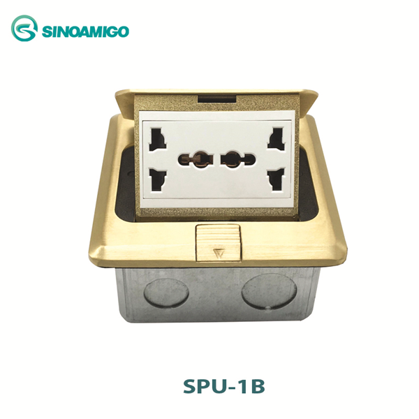 Ổ điện âm sàn  sinoamigo SPU-1B mầu đồng